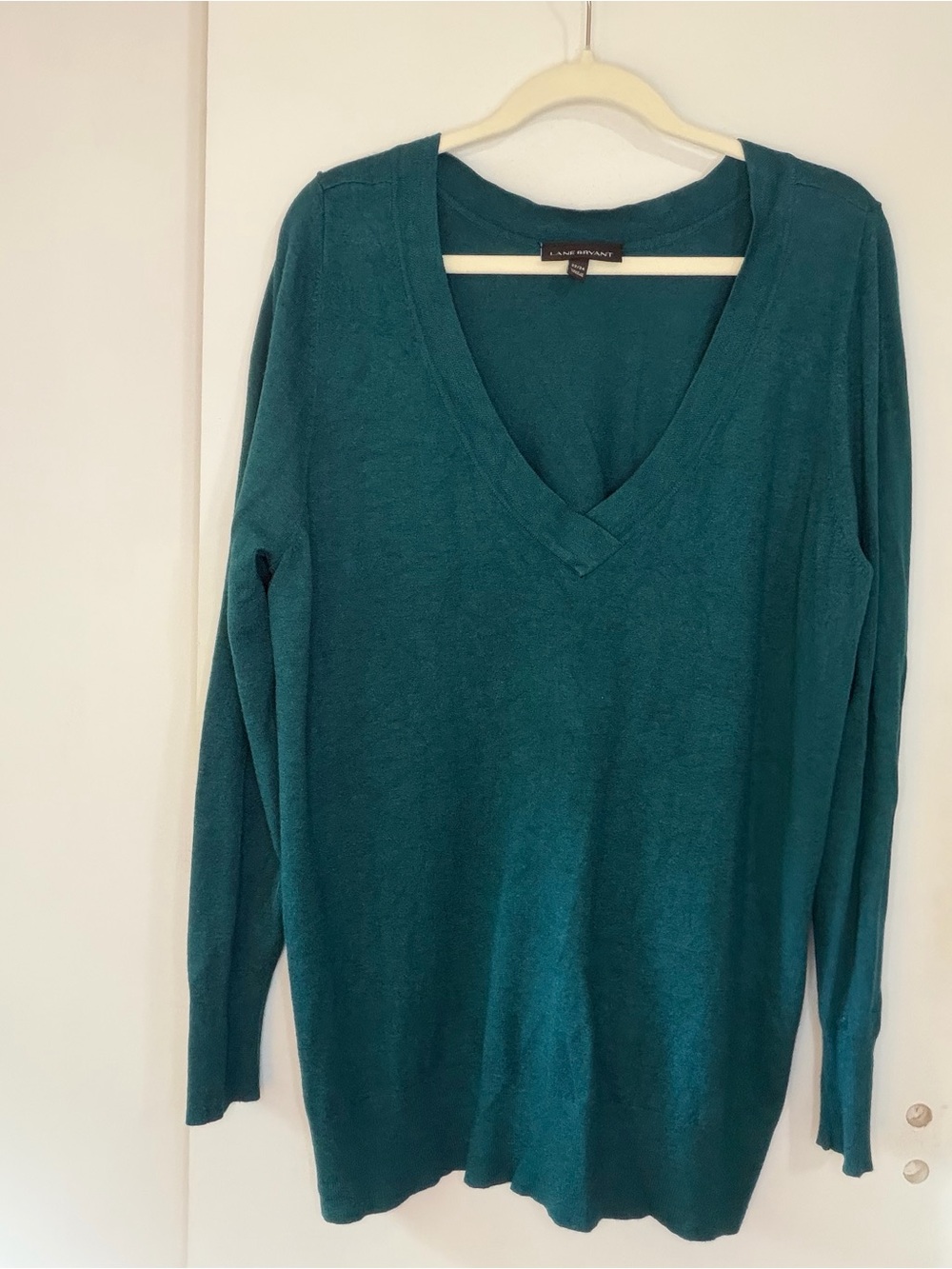 Lane Bryant New York Teal Green V-Neck Sweater 22/24